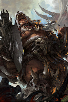 com兽人!肌肉和毛发绘制的都不错!via.o网页链接阿