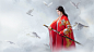 General 1920x1072 Wenfei  Ye women brunette katana hoods birds white background geisha Tunic dove makeup