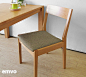 emvo 日式家具 北欧风格 水曲柳纯实木 餐椅 