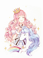 独角兽少女_Aprrrrr就是这么任性__插画师作品_涂鸦王国gracg.com