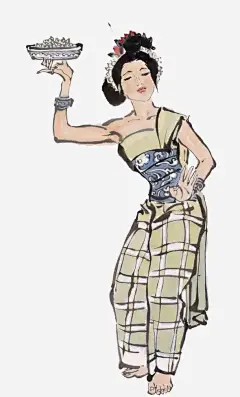 国画端盘的女人_新图网 https://www.ixintu.com 女人 国画 写意画 艺术 水墨底图