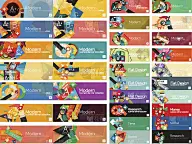 百万收集的平面网页信息图表概念和横幅，各种各样