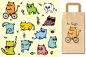 包装卡通儿童手绘风格动物表情包可爱猫咪AI+PNG设计素材 (7)