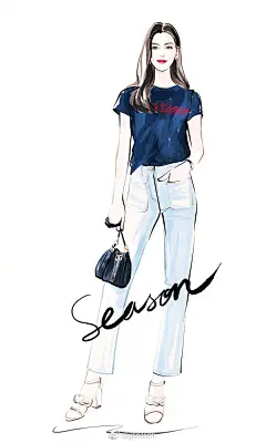 #jjseason插画# #插画明星搭配# ----- 夏日清新蓝 #宋茜#  #杨幂#  #关晓彤# #angelababy#   #刘诗诗#  #刘雯# #陈乔恩#  #袁姗姗# #乔欣# ​​​​