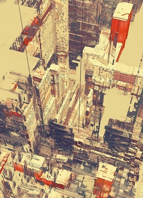 分享一组创意的城市建筑手绘效果图