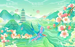 国潮风春天春季山水燕子桃花插画  - 源文件下载【酷图网】国潮风,春天春季,山水燕子,桃花插画海报,山水画,山水风景,巨幅山水画,高清山水画,国画山水画,山水画工笔,山水画素材,分层山水画,山水画PSD,山水画大图,风景山水画,山水画风景,山水画国画,装饰山水画,客厅山水画,办公室山水画,经理室山水画,中堂山水画,设计,广告设计,海报设计,