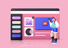 8款潮流时尚数码科技电商职场青年男女潮人插图插画ai设计素材下载_颜格视觉