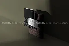 质感光影名片信纸单页卡片文具品牌vi应用设计作品空白贴图ps样机素材下载_颜格视觉