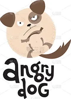 小狗,圆形,动物手,正下方视角,爪子,暗色,信函,简单,皱眉头,绘制