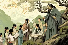 人像文学中国风水墨古风老师学生人物插画