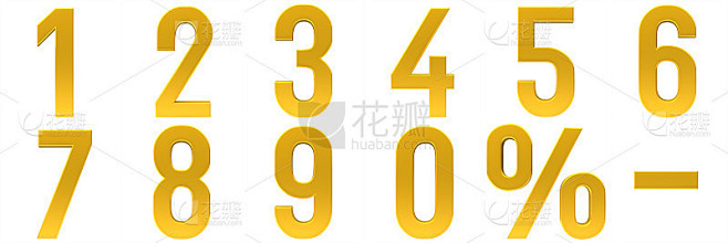 数字3d黄金百分比符号减去符号图标数字1...