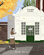 가을일러스트 풍경일러스트 풍경인물일러스트 가을풍경 autumn Fall 풍경사람일러스트