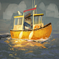 Little Taxi Boat, Julia Blattman : Just a quick painting practice