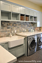 Love this color for cabinets in laundry room: 