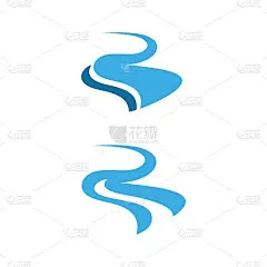 河流小溪矢量图标插图素材-花瓣网