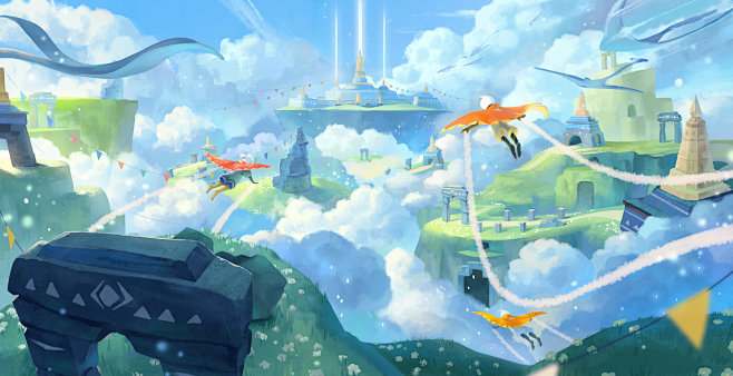 Sky 光遇图片_插画——云图片素材-花瓣网
