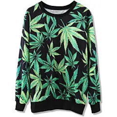 Chicwish Leaf Print Sweat Top