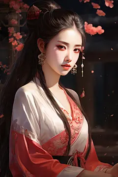 AI数字艺术新中式中国风美女人物插画-众图网