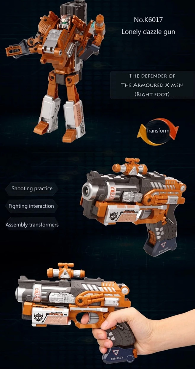 No. K6019 The Armoured X-men Alloy Deformation Soft Guns Transformers ...