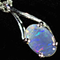 0.50CTS 18K WHITE GOLD  CRYSTAL  OPAL  PENDANT SETTING CF1385