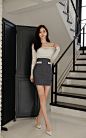 ▼SonYoonJoo▲201228图片_TN更新【藕色荷叶波浪花边典雅拼搭裙】