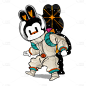 身穿太空服的卡通兔子