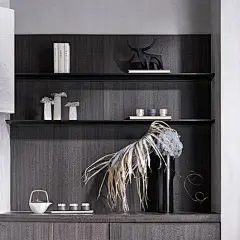 邸高家居自然侘寂银色磨砂陶瓷茶壶别墅民宿玄关茶室功夫茶具摆设