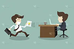 商人展示一个好主意和礼物老板