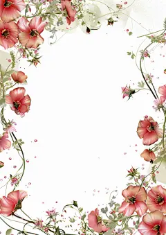 小清新花朵边框素材图