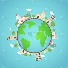 地球与城市, 公园, 汽车。幻想世界与镇 