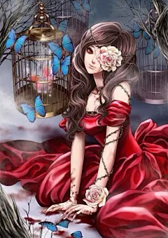古风~中国风~插画~手绘~美男~妖孽~美女~古风场景~古风成双成对~Q版古风 『点缀宫妆面』