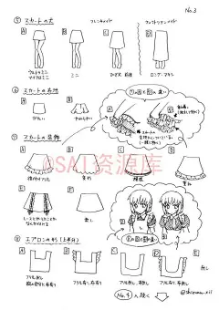 #SAI资源库# 绘师しずむ关于巫女服和女仆装的画法分解，通过合理组合，再复杂的衣服也变得好画辣~自己收藏，转需~（画师：しずむ pid=44744971）@北坤人素材