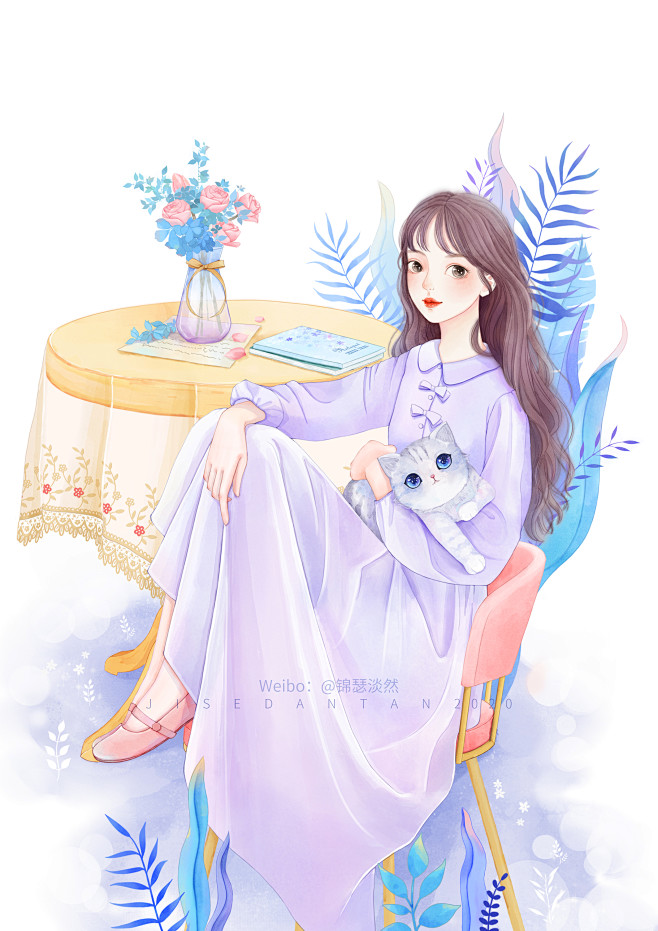 少女的心事_阿锦Ajin__插画师作品_...