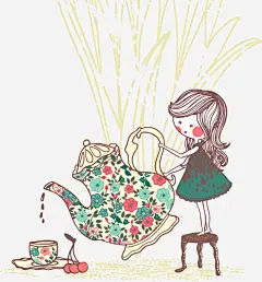 矢量手绘茶壶插画ai免抠素材_新图网 https://ixintu.com 矢量 手绘 茶壶 插画 小树