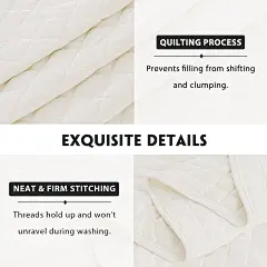 Amazon.com: RECYCO Luxury Velvet Quilt Set Full/Queen Size, Lightweight Oversized Bedspread Coverlet Quilted Bedding Cover, with 2 Matching Pillow Shams, for All Season, Cream White : Home &amp; Kitchen