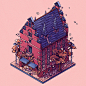 architecture Digital Art  Procreate Isometric isometry nft digital illustration Drawing  concept art art