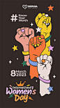 三八国际妇女节插画海报设计
