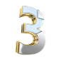 Gold_3D_number_3