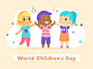 Hand drawn world childrens day concept