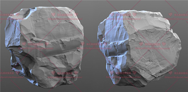 游戏美术素材/原画参考/石头石块地形山体...