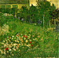 多比尼花园 荷兰 梵高 油画 1890
这是一幅多比尼花园里的花卉的特写，梵高还画了一些多比尼花园的全景素描及油画。