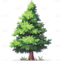 植物动漫风插画树元素素材
