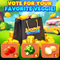 可能是包含下列内容的图片：上面的文字是“VOTE FOR YOUR FAVORITE VEGGIE! JACKOST FALOS นน FRI CKP! T A B C”