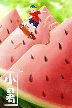 传统节气时节中国风手绘春夏秋冬四季人物风景插画PS模板设计素材