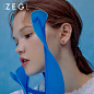 ZEGL不对称星球耳环女2020新款潮耳坠气质长款耳钉耳饰耳夹无耳洞