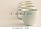 Line of cups background - stock photo