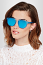 Le Specs - Thunderdome D-frame matte-acetate sunglasses : Bright-blue matte-acetate, silver-tone metal 100% UV protection Come in a protective pouch