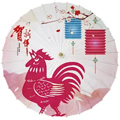 毕六福油纸伞 江南古典雨伞 大红祝福