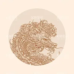 手绘龙头新年  - 源文件下载【酷图网】手绘版画,手绘插画,龙头,神兽,瑞兽,图腾,新年,2024,中国龙,中国年,十二生肖,神龙