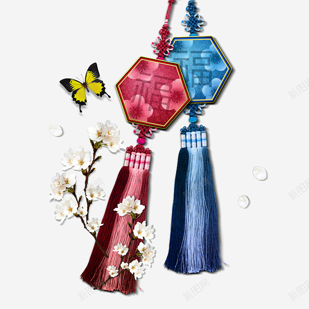 中国结高清素材 梅花 福袋 蝴蝶 香囊 ...